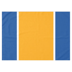 Fun Sporty Bright Orange Royal Blue White Stripes Tablecloth