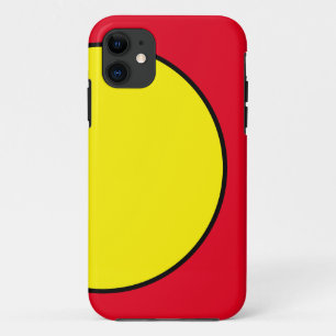 Fun Sporty Bright Yellow Circle Red Background iPhone 11 Case