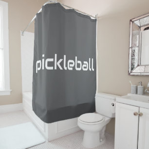 Fun Sporty Modern White PICKLEBALL Text On Grey