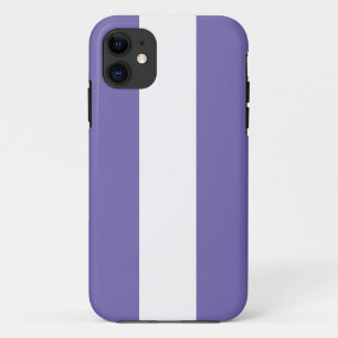 Fun Sporty Nautical Periwinkle White Stripes iPhone 11 Case