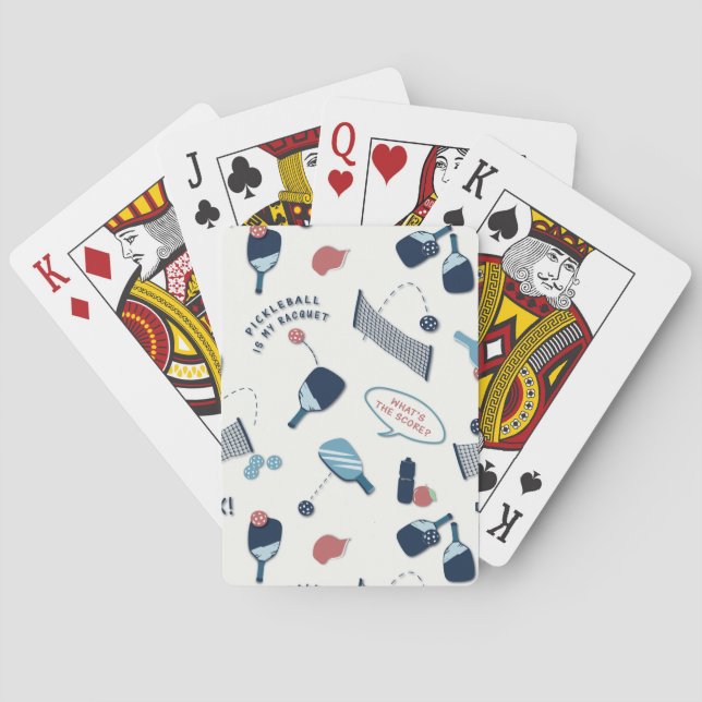 Fun, Sporty Pickleball Playing Cards (Back)