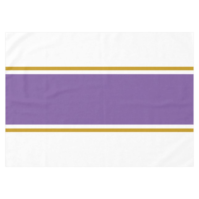 Fun Sporty Purple Brown Racing Stripes On White Tablecloth (Front (Horizontal))