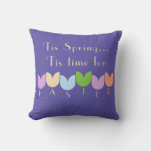 Fun Spring Floral, Easter Tulips on Purple, Pink 