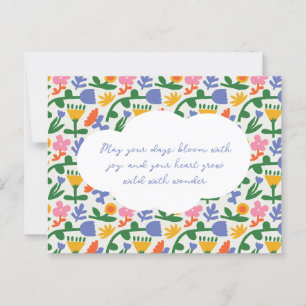 Fun Spring Floral Pattern Postcard