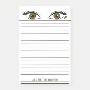 Fun Spying Brown Eyes Black Lined Custom Post-it Notes