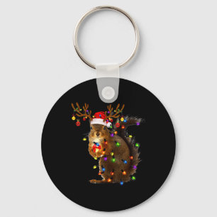 Fun Squirrel Christmas Tree Lights Reindeer Santa  Keychain