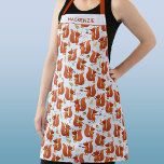 Fun Squirrel Personalized Name Apron<br><div class="desc">A fun squirrel pattern. Original art by Nic Squirrell. Change the name to personalize.</div>