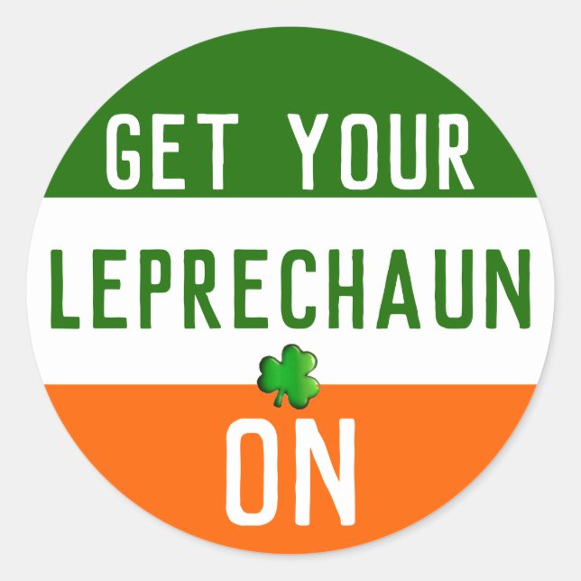 Fun St. Patrick's Day Classic Round Sticker (Front)