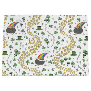 Fun St Patricks Day Good Luck Large Gift Bag