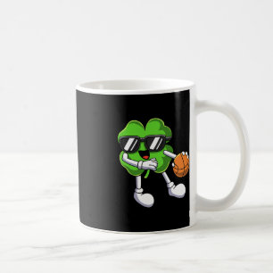 Fun St Patricks Day Shamrock Playing Basketball Bo Coffee Mug