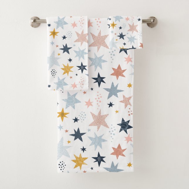 Fun Star Pattern Bath Towel Set (Insitu)