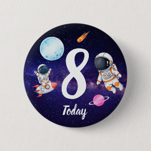 Fun star Spaceman child's Birthday 2 Inch Round Button