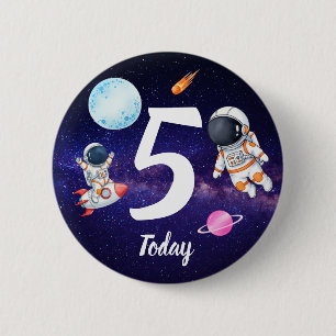 Fun star Spaceman child's Birthday 2 Inch Round Button