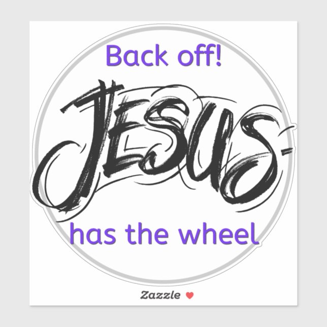 Fun sticker - Jesus has the wheel (Sheet)