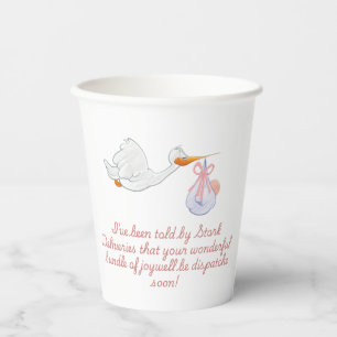 Fun Stork Design for Baby Showers and Gender Revea Paper Cups