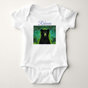Fun Storybook Little Black Bear Baby Bodysuit