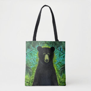 Fun Storybook Little Black Bear Tote Bag