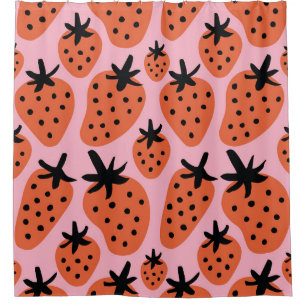 Fun strawberry, hand-drawn seamless design.