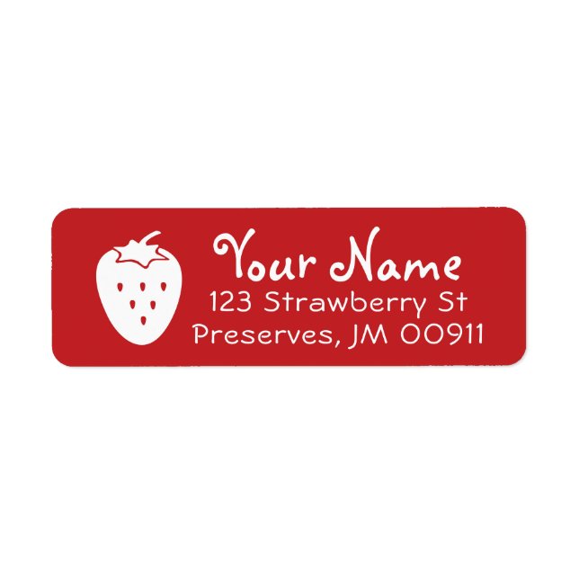 Fun Strawberry Retourner l'adresse Étiquettes blan (Devant)