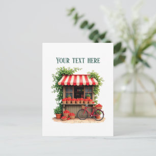 Fun strawberry vendors customizable postcard