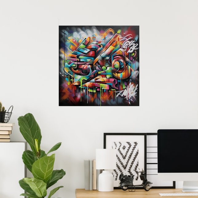 Fun Street Graffiti Word Art Poster for Your Walls (Home Office)