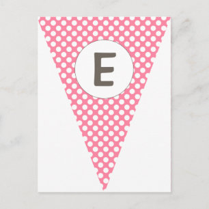 Fun Stripe and Polka Dot Customizable Flag Bunting Postcard