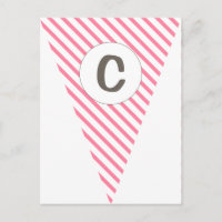 Fun Stripe Hot Pink Customizable Flag Bunting