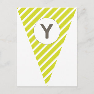 Fun Stripe Lime Green Customizable Flag Bunting Postcard