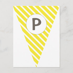 Fun Stripe Yellow Customizable Flag Bunting Postcard