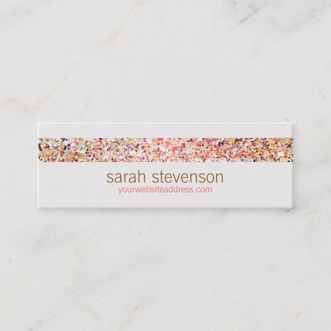 Fun Stripes Colourful Glitter Look Business Card 5 (Front)