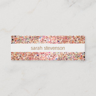 Fun Stripes Colourful Glitter Look Cute Cool Mini Business Card