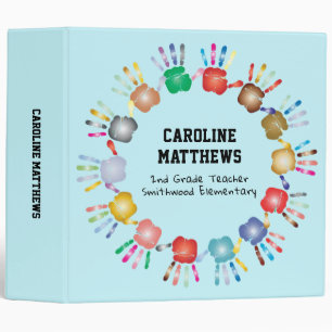 Fun Student Handprint Teacher Appreciation Gift Binder