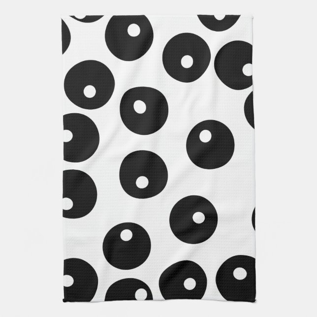 Fun stylish black and white pattern. Custom Kitchen Towel (Vertical)