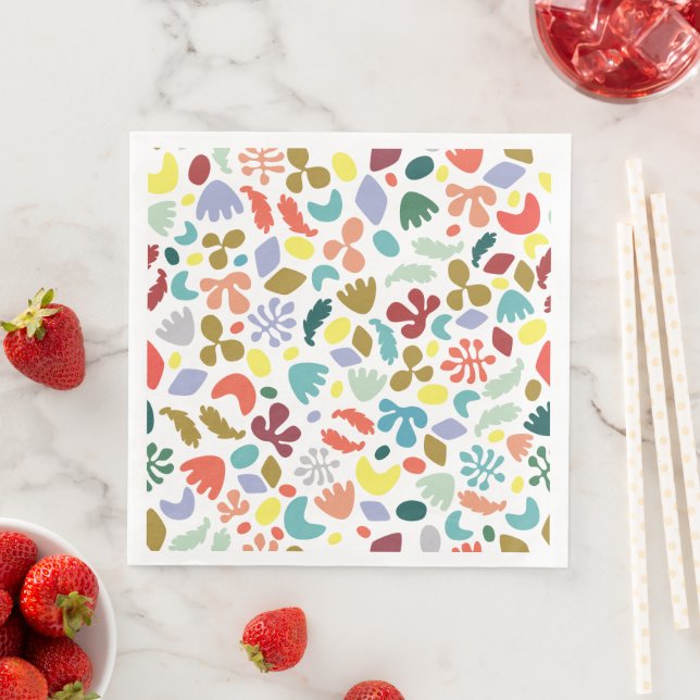 Fun Stylish Colourful Patterned Napkin (Insitu)