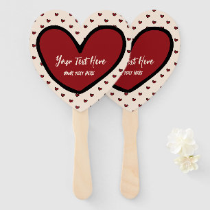 Fun Stylist Sweet Heart Party Supplies Template  Hand Fan