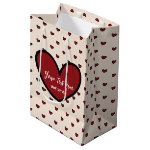 Fun Stylist Sweet Heart Party Supplies Template Medium Gift Bag