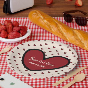 Fun Stylist Sweet Heart Party Supplies Template  Paper Plate
