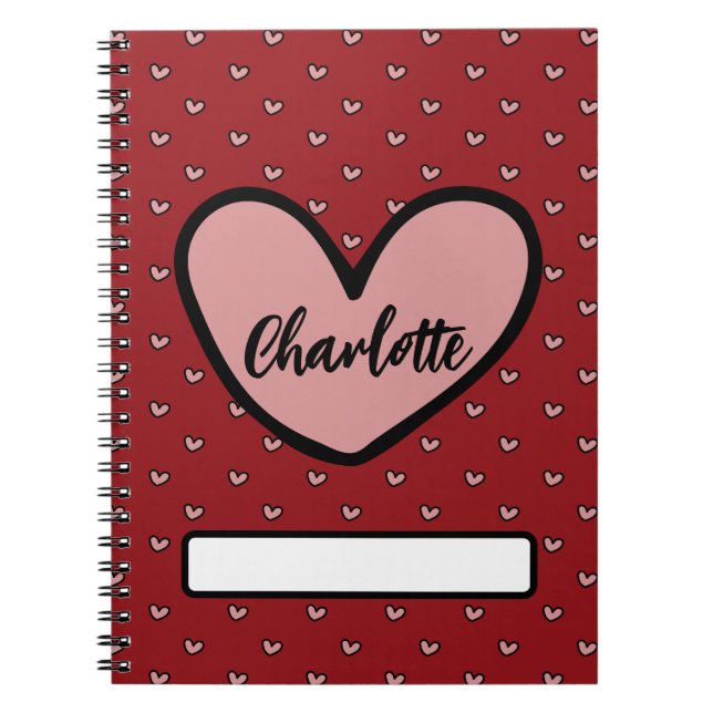 Fun Stylist Sweet Heart pattern Stationery Gifts  Notebook (Front)