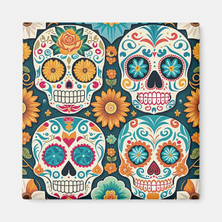 Fun Sugar Skull Magnet