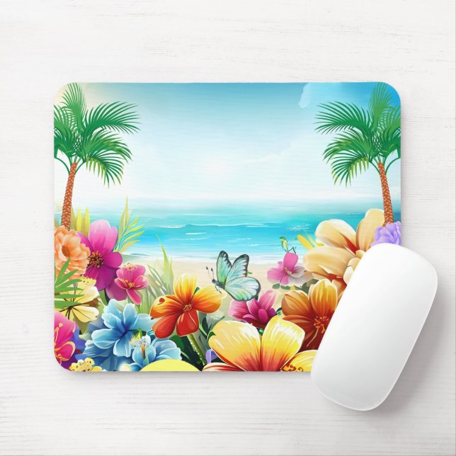 Fun Summer Beach Scene 2 Mouse Pad (With Mouse)