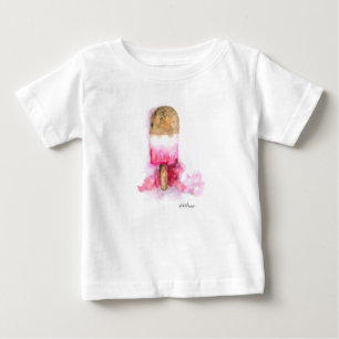 Fun, Summer Chocolate and Strawberry Popsicle Baby T-Shirt