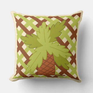 Fun Summer Design Pineapple Lattic Background Throw Pillow