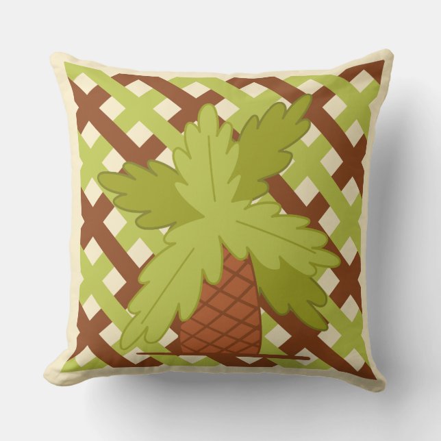 Fun Summer Design Pineapple Lattic Background Throw Pillow (Front)