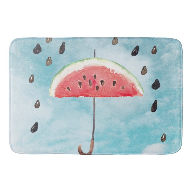 Fun Summer Fresh Melon Fruit Rain Bath Mat (Front)