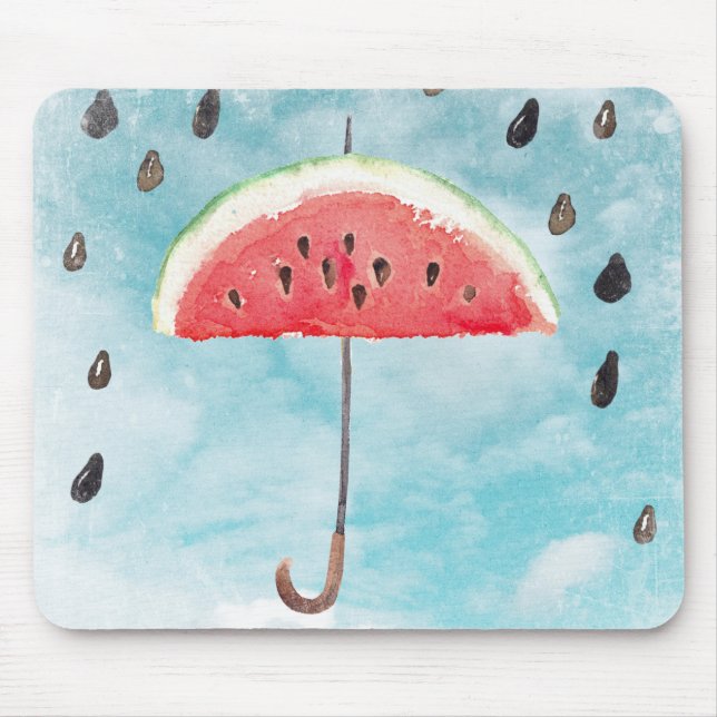 Fun Summer Fresh Melon Fruit Rain Mouse Pad (Front)