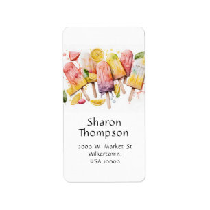  Fun Summer Fuit Popsicles  Label