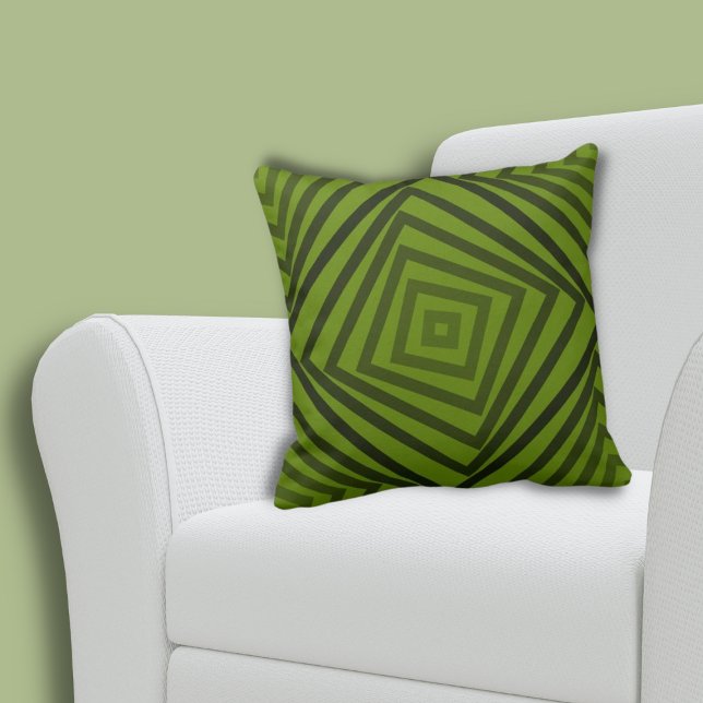 Fun Summer-Green Nested Spiral Box Throw Pillow (Fun Summer-Green Nested Spiral Box Throw Pillow)