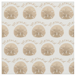 Fun Summer Holiday Mermaid Sand Dollar Art beach Fabric