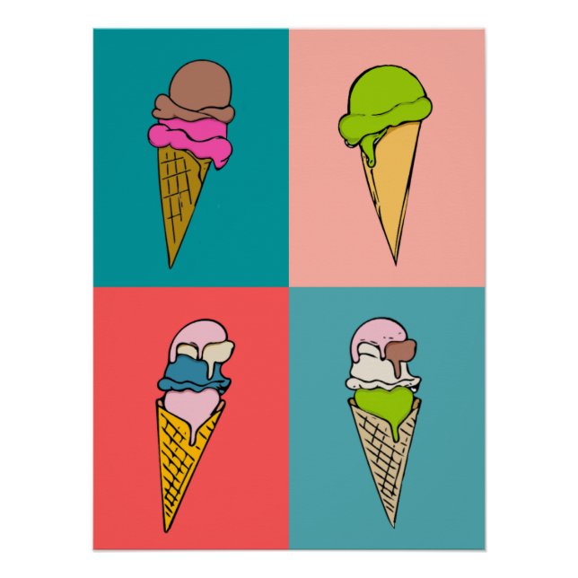 Fun Summer Ice Cream Art Print (Front)