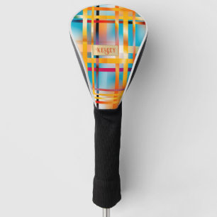 Fun Summer Personalized Colourful Blue Pink & Gold Golf Head Cover